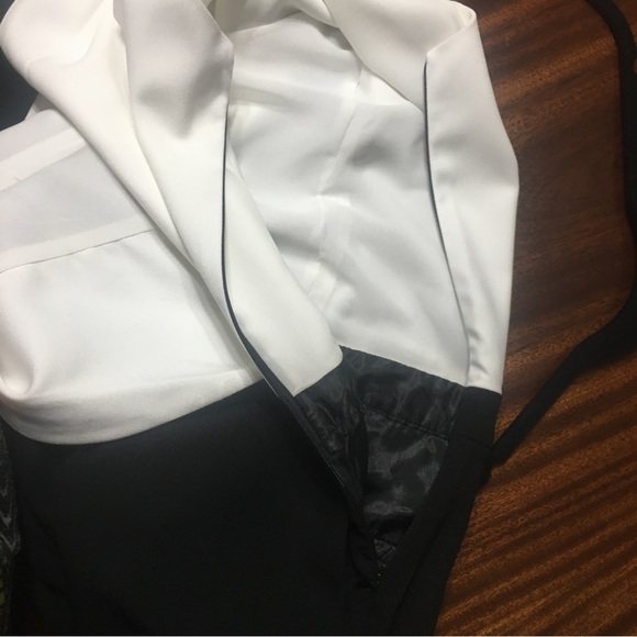 Zara Tuxedo black and white jumpsuit hidden zipper XS - Picture 9 of 12